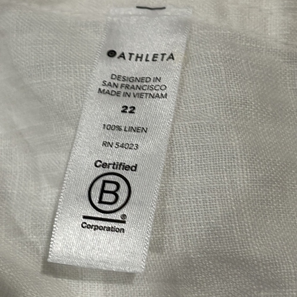 ATHLETA Cabo Linen Jogger in White Calla Lily size 22 with Zippered Pockets - Picture 11 of 16